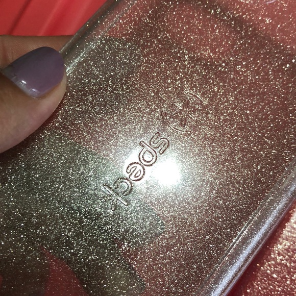 Clear and pink glitter Apple iPhone 8 case - Picture 2 of 4